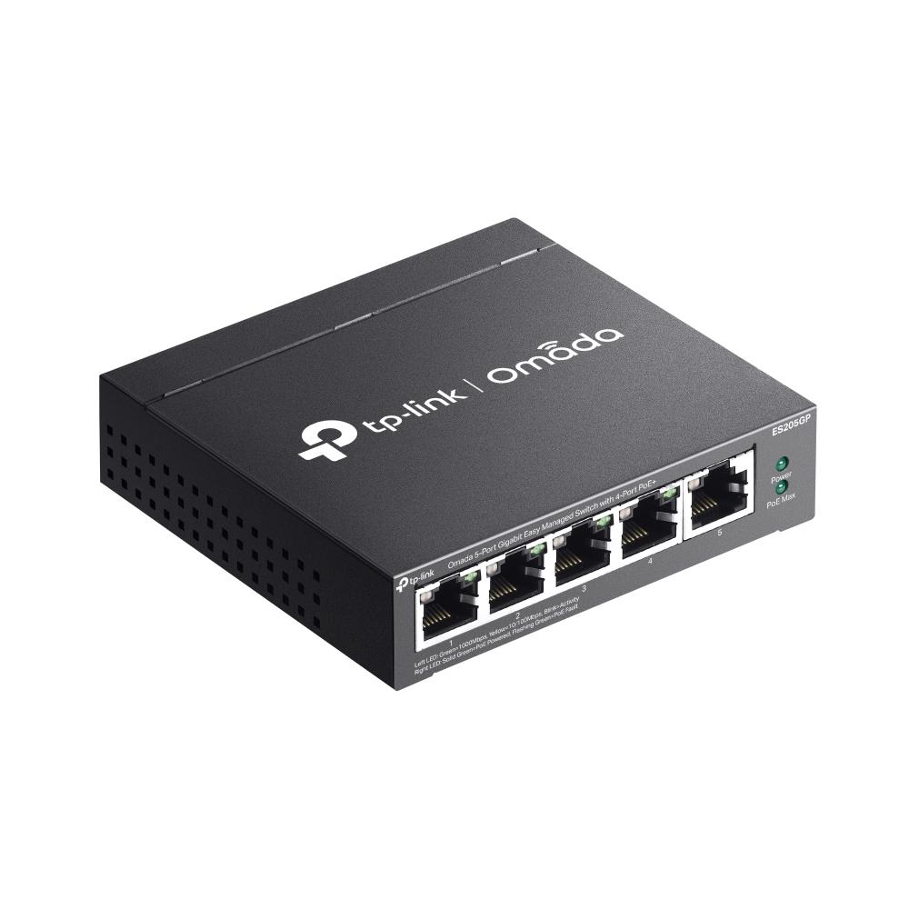 5-портов гигабитов управляем настолен комутатор TP-Link Omada ES205GP с 4-порта PoE+