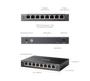 8-портов гигабитов лесно управляем комутатор TP-Link Omada ES208GP с 8 PoE+ порта