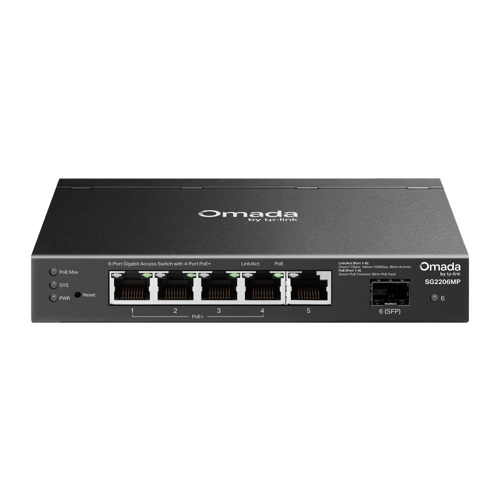 6-портов гигабитов комутатор за достъп с 4 PoE+ порта TP-Link Omada SG2206MP