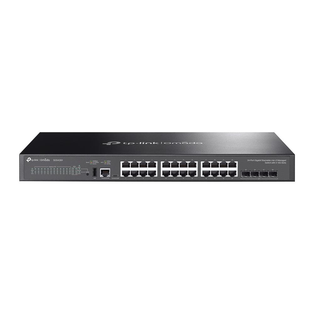 24-портов гигабит L3 управляем комутатор TP-Link Omada SG5428X с 4×10G слота