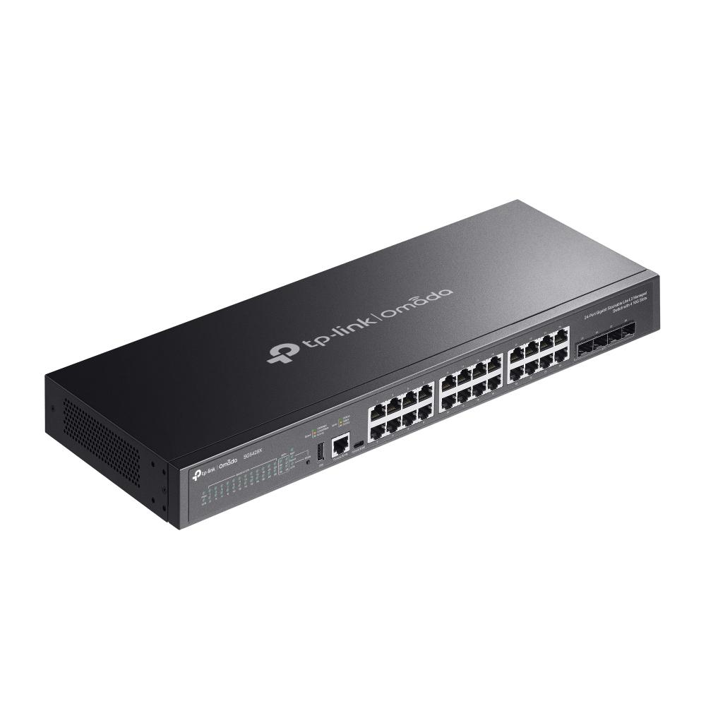 24-портов гигабит L3 управляем комутатор TP-Link Omada SG5428X с 4×10G слота