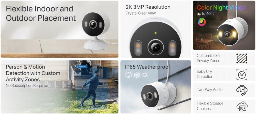 Вътрешна/външна Wi-Fi домашна охранителна камера TP-Link Tapo C113