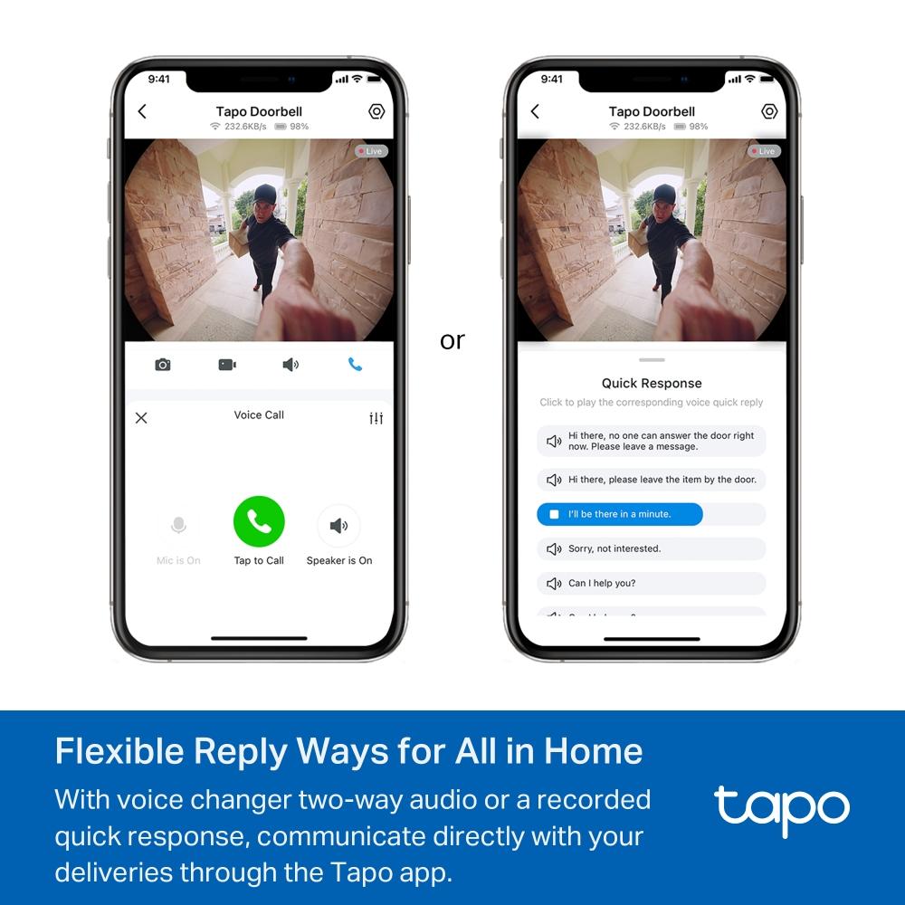 Интелигентен видео звънец TP-Link Tapo D235