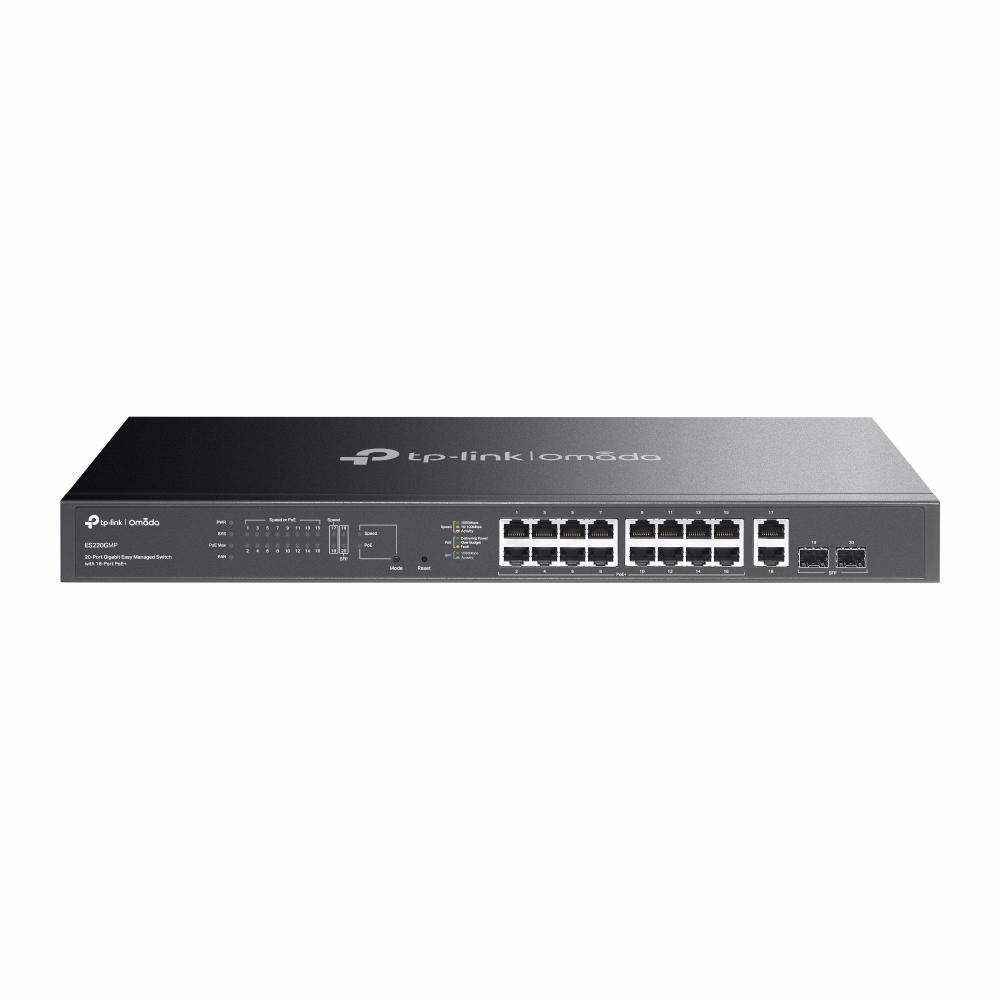 20-портов комутатор TP-Link Omada ES220GMP Gigabit Easy Managed Switch с 16 PoE+ порта