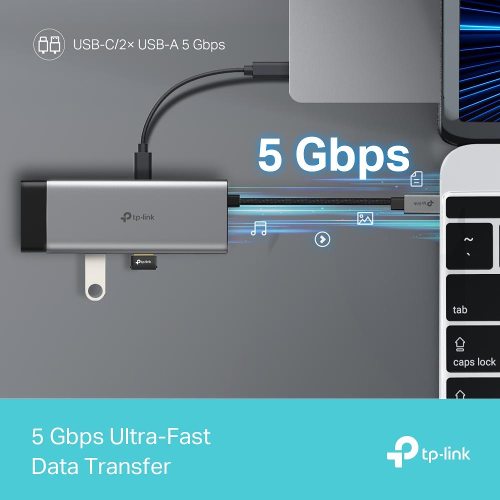 USB хъб TP-Link Type-C 5 в 1 UH5020C