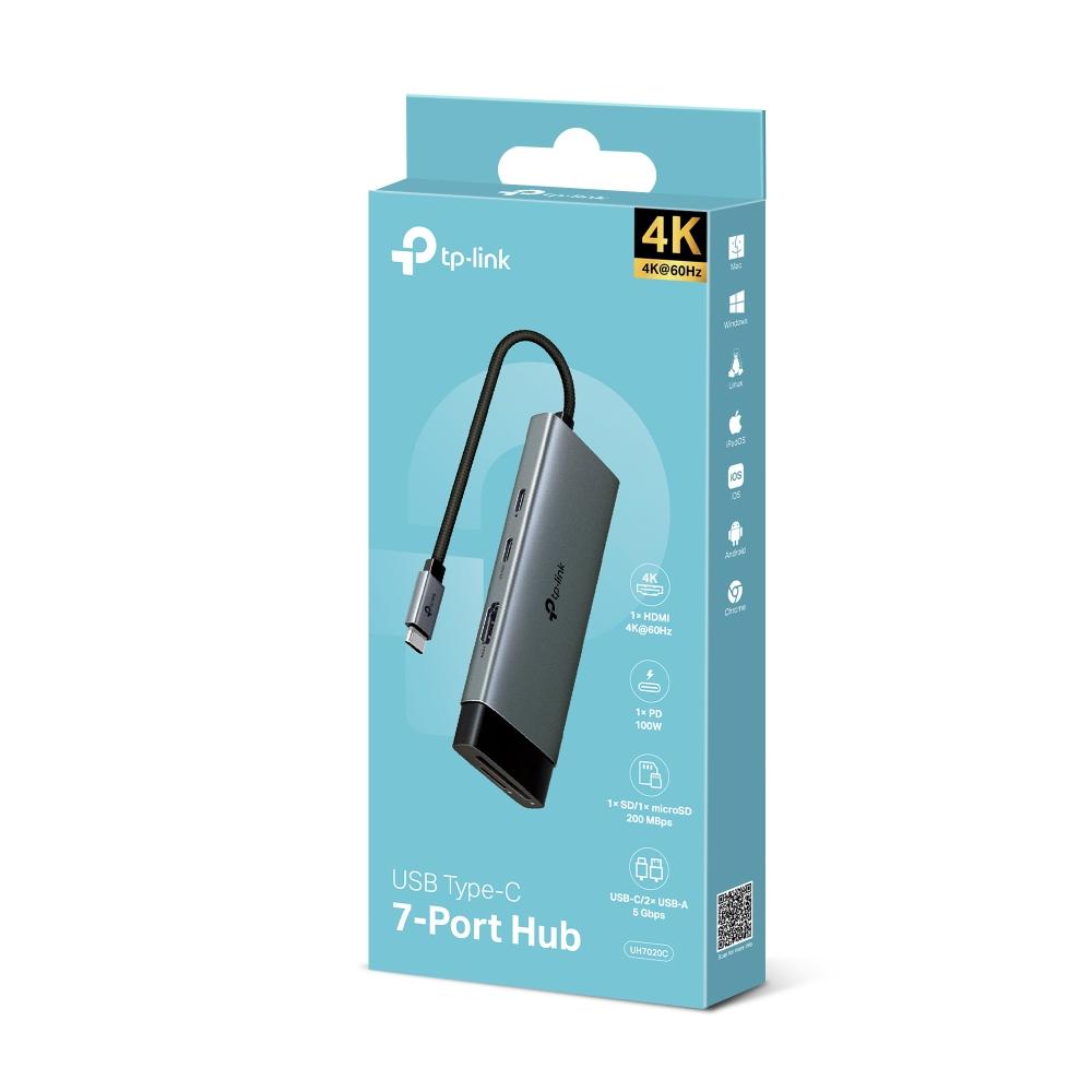 USB хъб TP-Link Type-C 7 в 1 UH7020C