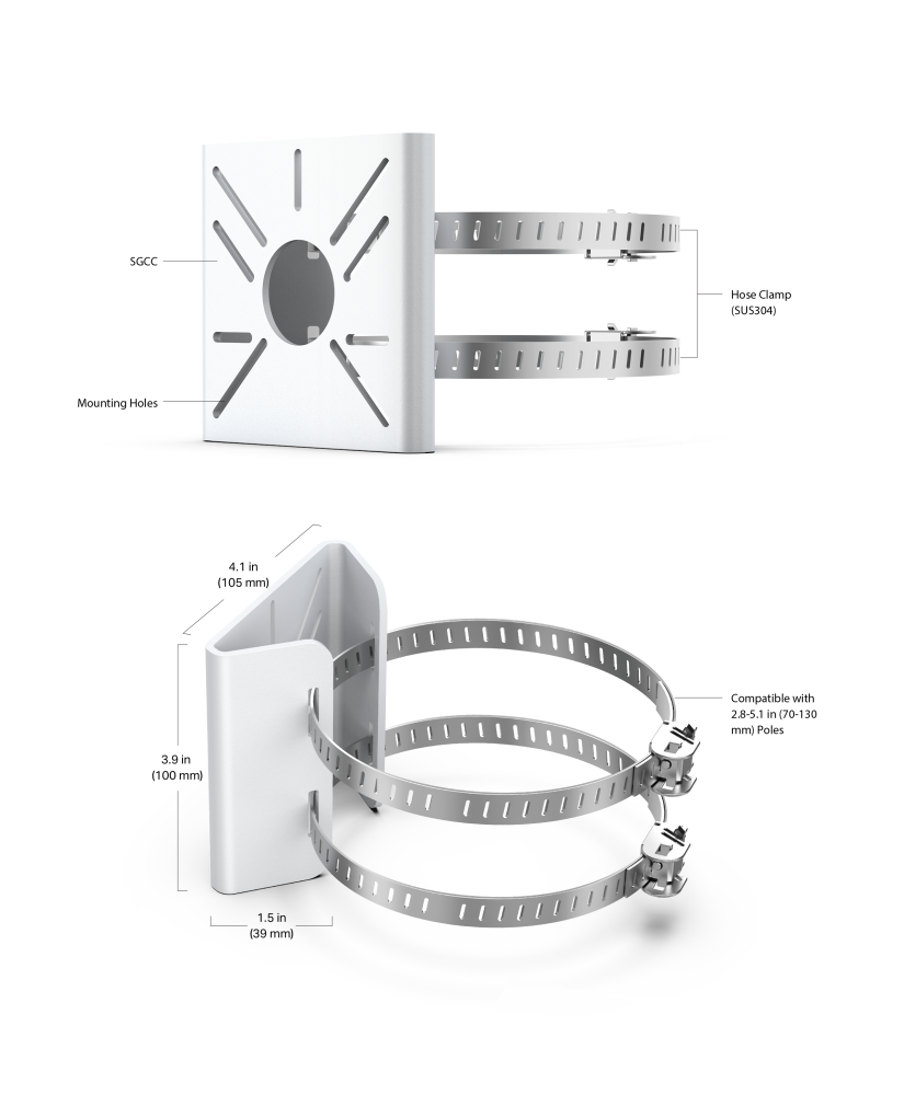 Скоба за монтаж на стълб за мрежова камера TP-Link VIGI VMB-350