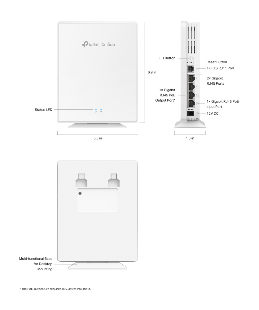 Точка за достъп TP-Link Omada EAP650-Desktop AX3000 Wi-fi 6