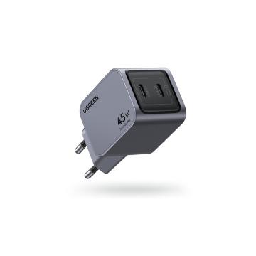 Зарядно устройство Ugreen X707 NEXODE PRO 35008, 220V 2xUSB-C, GaN, 45W