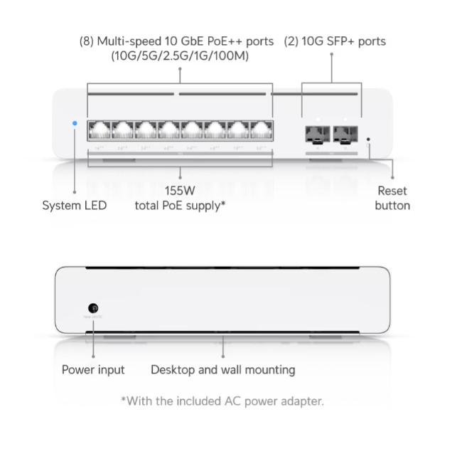 Комутатор Ubiquiti UniFi Switch Pro-XG-8-PoE (155W) USW-Pro-XG-8-PoE