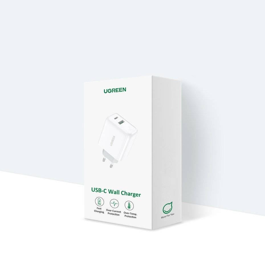 Зарядно устройство Ugreen 60468 Fast USB Type C / USB 36W Quick Charge 3.0