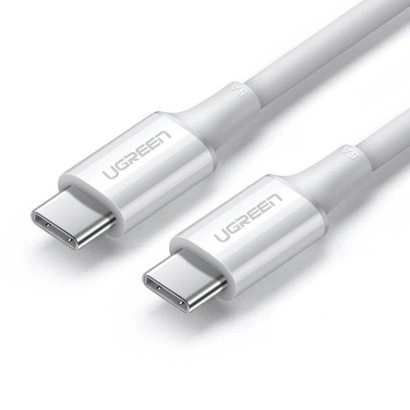 Кабел Ugreen US300 60552, USB-C/USB-C 5А,DATA, 2м - бял