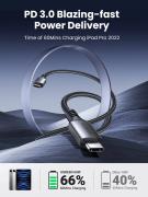 Кабел Ugreen US567 15373 USB-C към USB-C, 60W, 1м