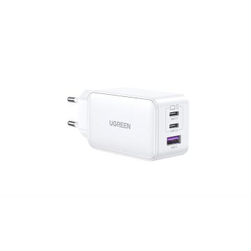 Зарядно устройство Ugreen CD224 220V 2xUSB-C, 1xUSB A, GaN, 65W 15334 - бяло