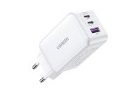 Зарядно устройство Ugreen CD224 220V 2xUSB-C, 1xUSB A, GaN, 65W 15334 - бяло