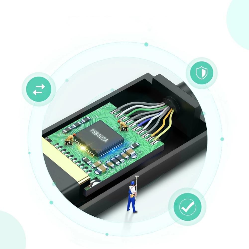 Адаптер UGREEN MD112 / 10461 Mini DisplayPort (мъжки) към HDMI (женски), 1080P @ 60Hz, 0.25 м - черен