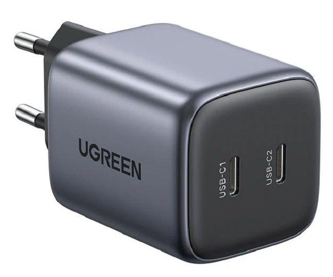 Зарядно устройство Ugreen Nexode CD294 90573 220V 2xUSB-C,GaN,45W,PD - сив