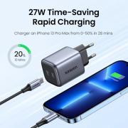 Зарядно устройство Ugreen Nexode CD294 90573 220V 2xUSB-C,GaN,45W,PD - сив