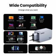 3-портово бързо зарядно устройство Ugreen NEXODE PRO X757 25874 - 220V 2xUSB-C,1xUSB A, GaN,100W