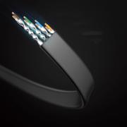 Мрежов кабел UGREEN NW134 10980 Cat 8 U/FTP 1 м, плосък -  черен