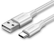 Кабел Ugreen - US287 60121, USB-А/USB-C, 1 m - бял