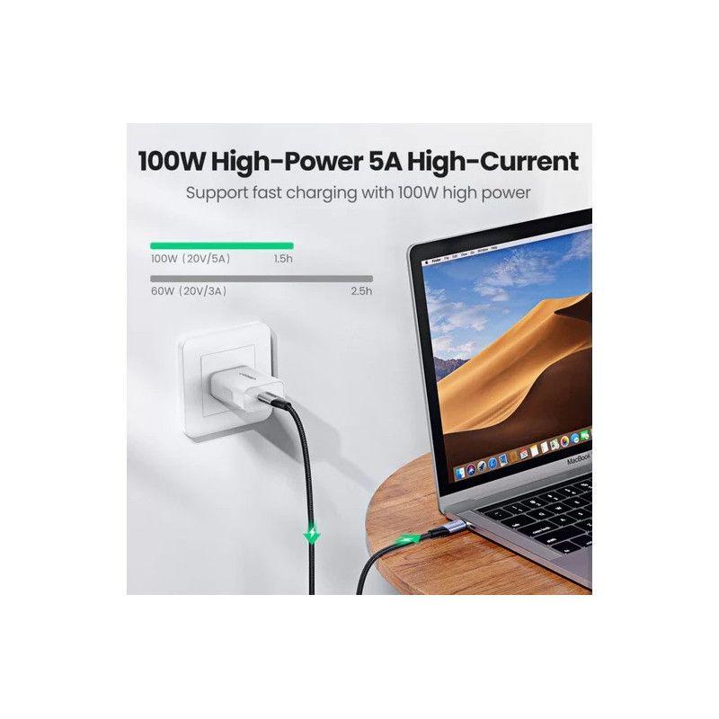 Кабел Ugreen US355 80150 USB-C 3.1 Gen 2 / USB-C 3.1 Gen 2, 1 м, 100W - черен
